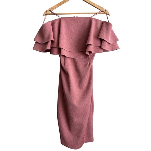 Keepsake Cold Shoulder Ruffle Dress Small - Picture 2 of 9